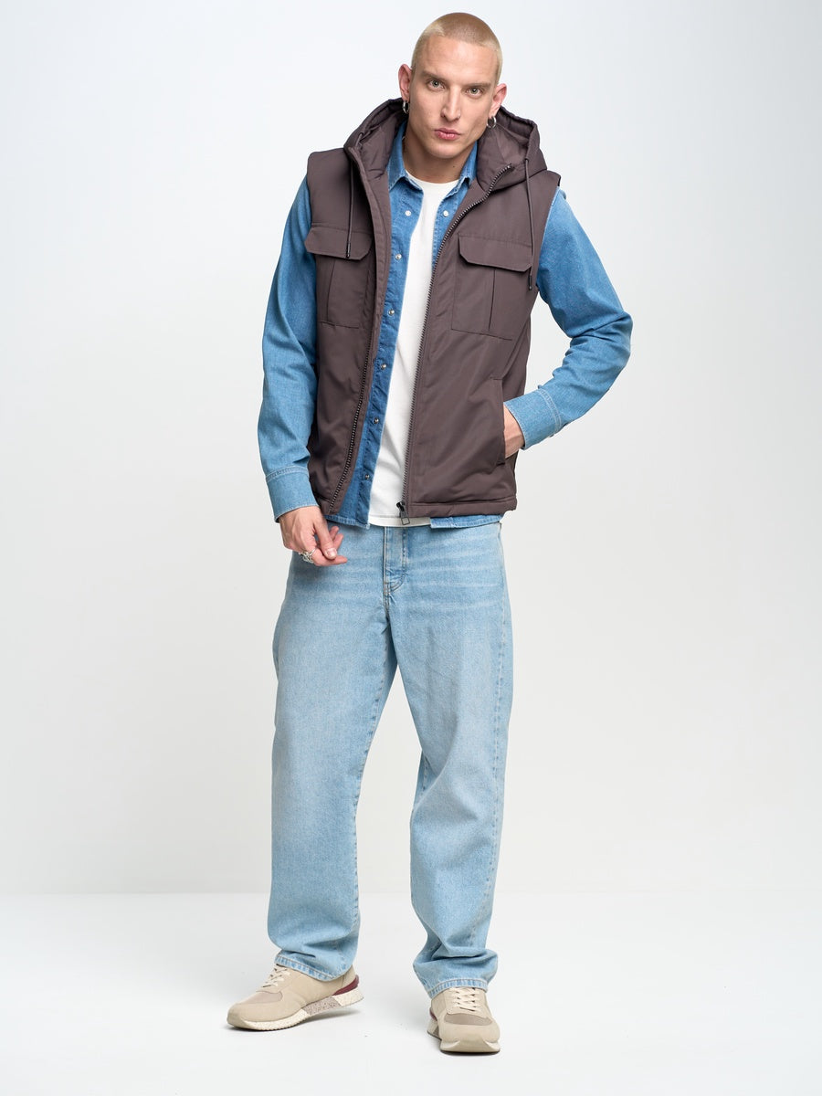 Hooded Vest Water repellent | GREY