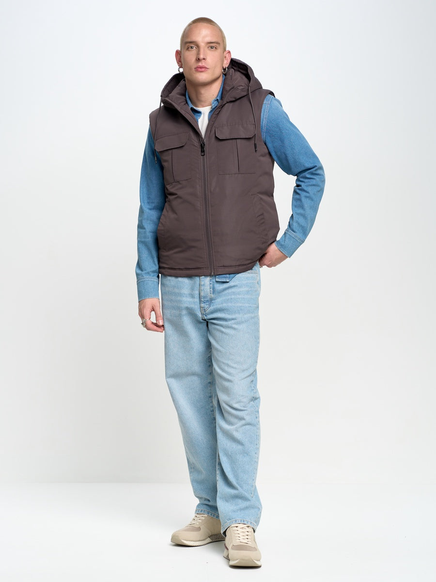Hooded Vest Water repellent | GREY