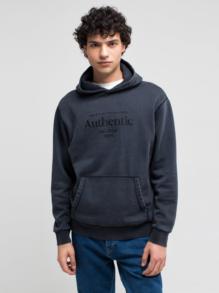 Hoodie with special garment wash | Black
