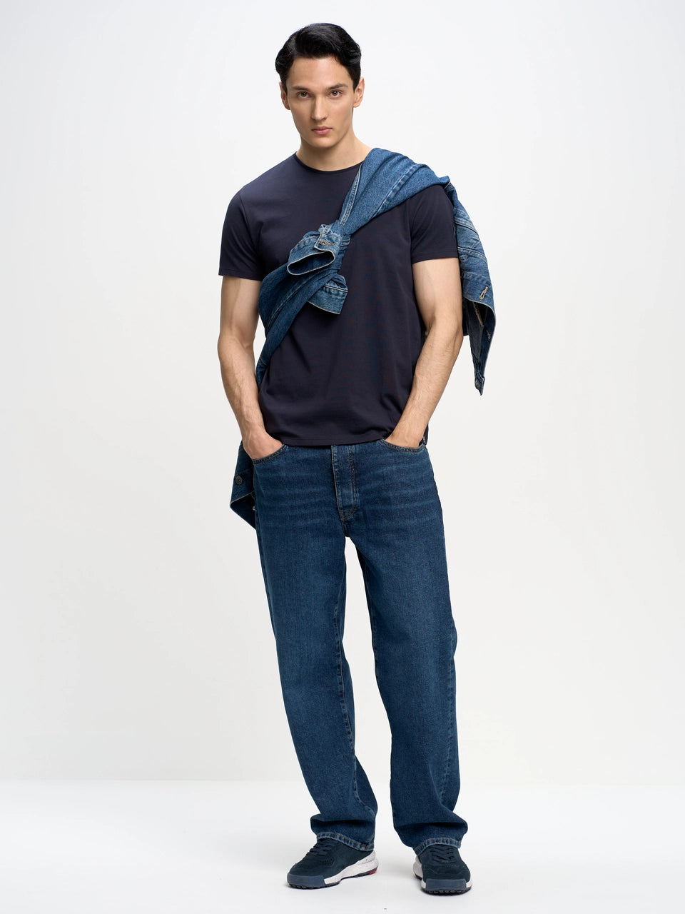Basic Cotton T-Shirt round Neck | Navy Blue