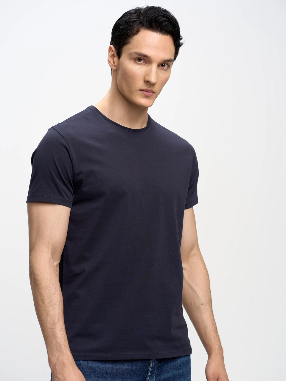 Basic Cotton T-Shirt round Neck | Navy Blue