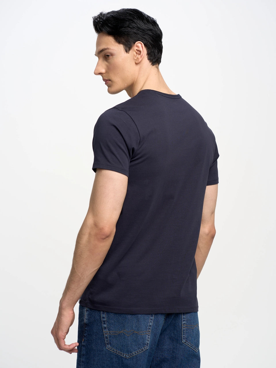 Basic Cotton T-Shirt round Neck | Navy Blue