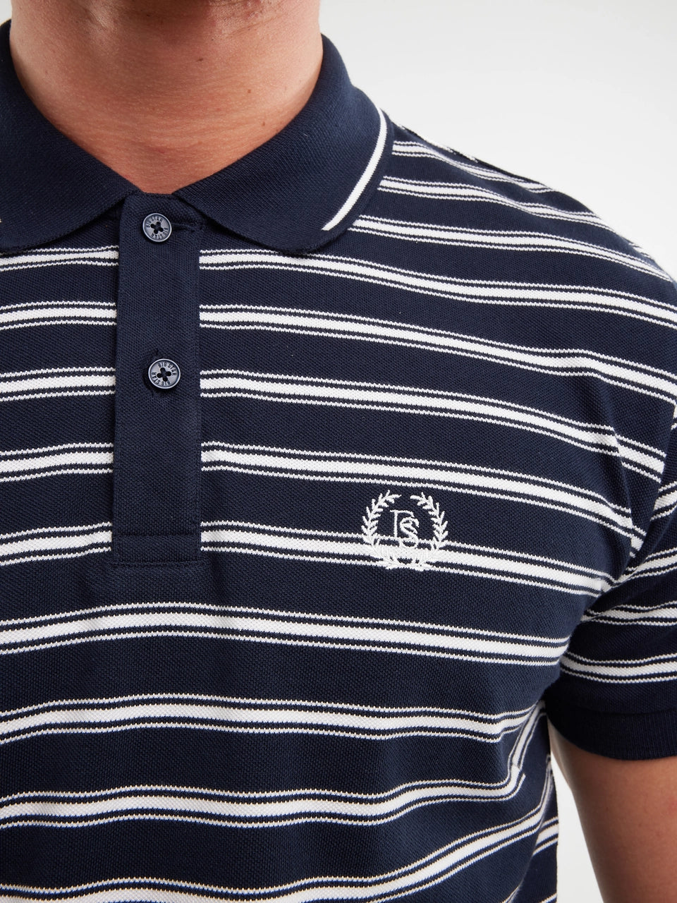 Striped Polo Shirt | Navy