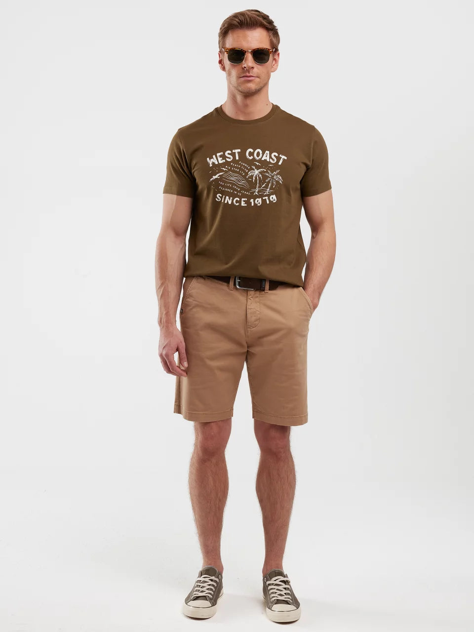 T-Shirt With Print | Khaki