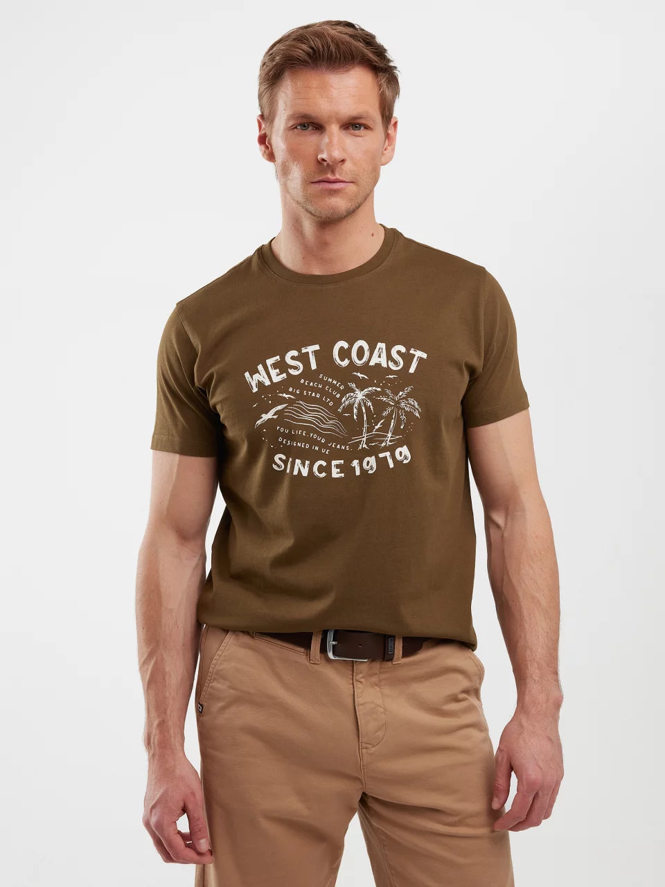 T-Shirt With Print | Khaki