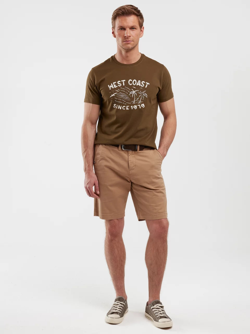 T-Shirt With Print | Khaki