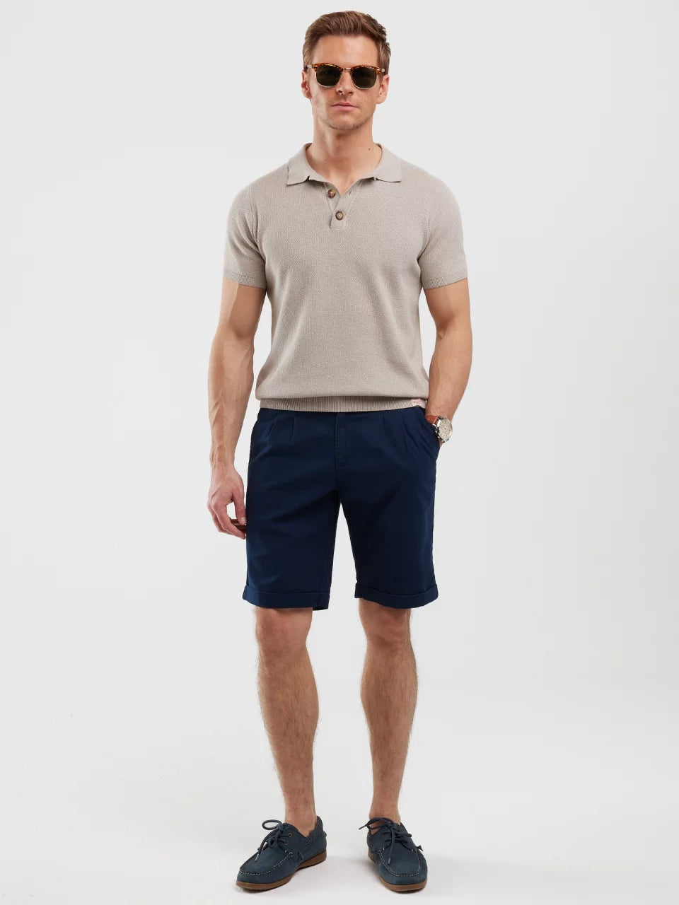 Linen Shorts | Navy Blue