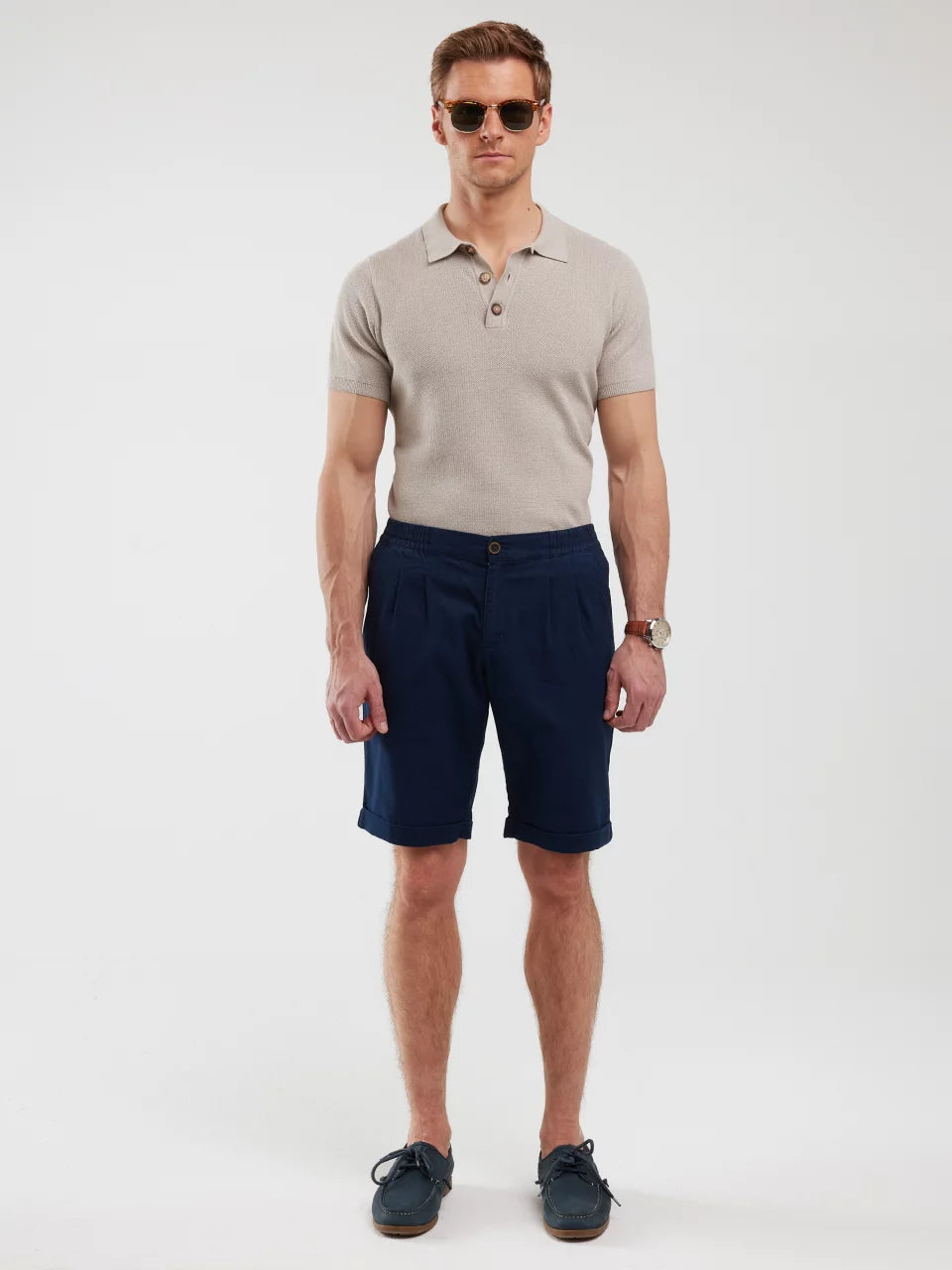Linen Shorts | Navy Blue