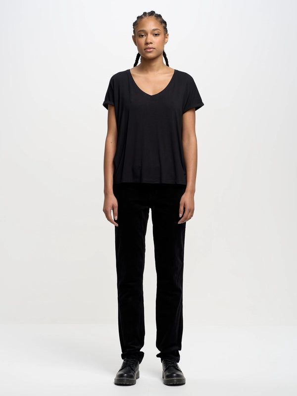 Loose-Fit V-Neck T-Shirt | Black