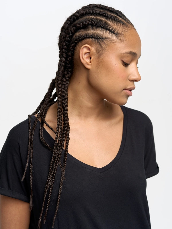 Loose-Fit V-Neck T-Shirt | Black