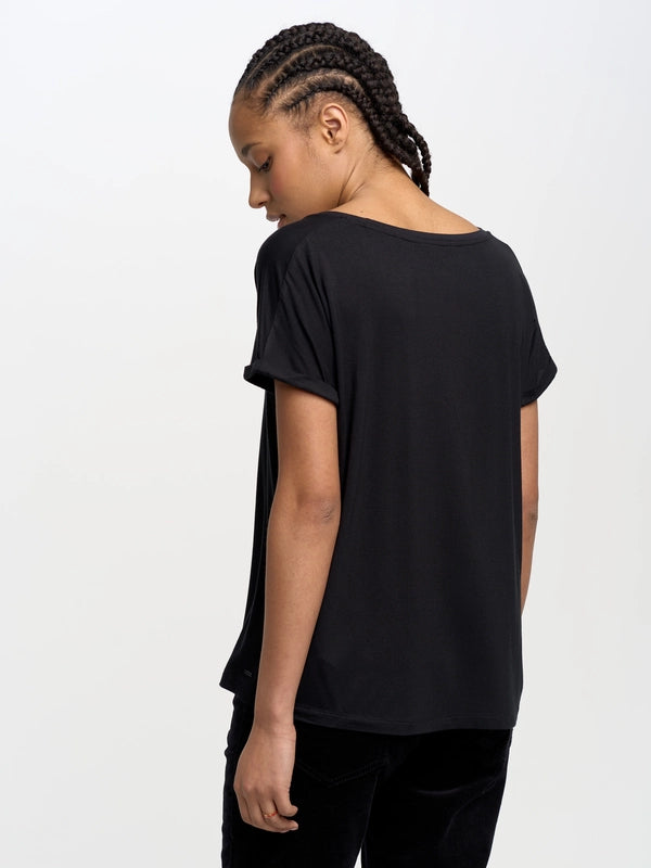 Loose-Fit V-Neck T-Shirt | Black