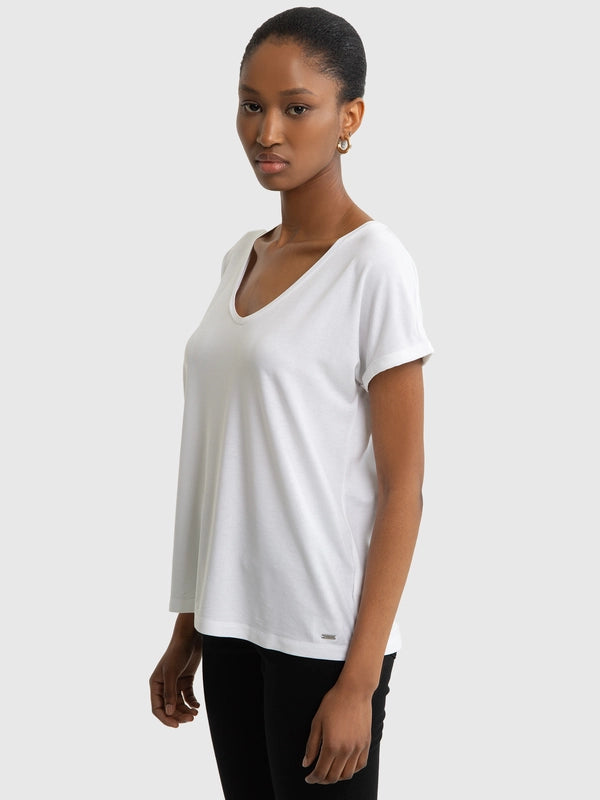Loose-Fit V-Neck T-Shirt | White