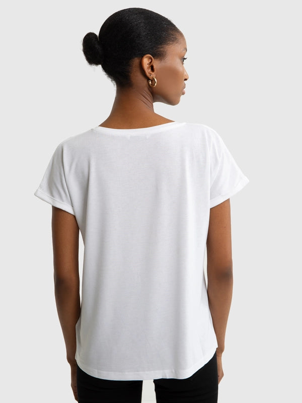 Loose-Fit V-Neck T-Shirt | White