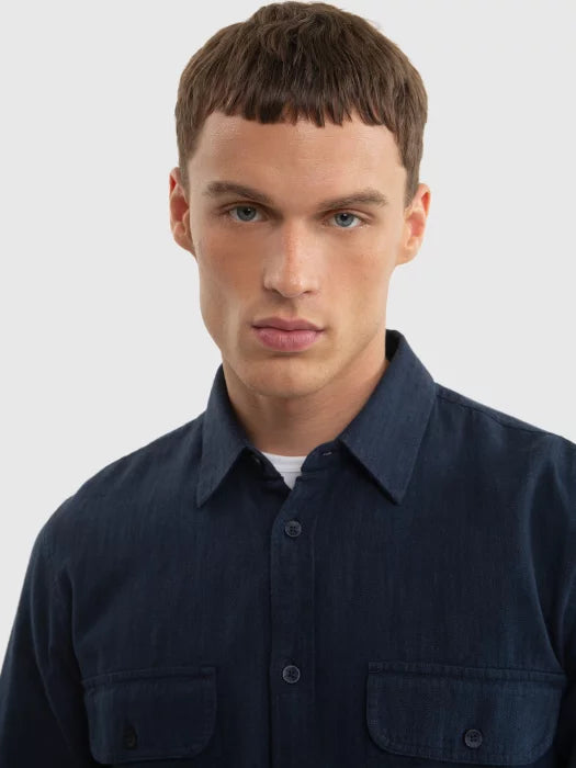 Twill Weave Shirt | Navy