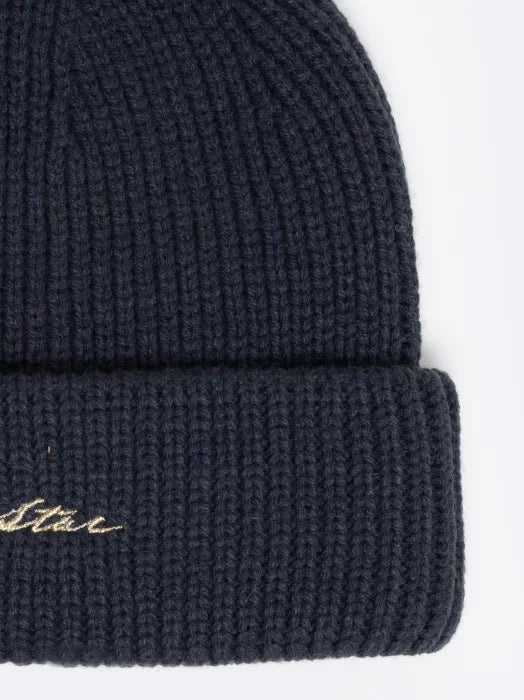 Knitted Logo Beanie | Navy
