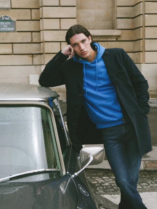 Relaxed Fit Pullover Hoodie with Kangaroo Pocket | Blue