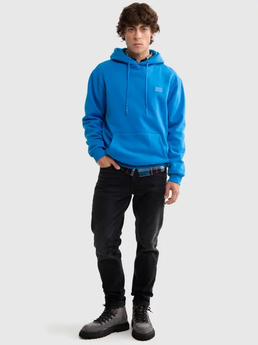 Relaxed Fit Pullover Hoodie with Kangaroo Pocket | Blue
