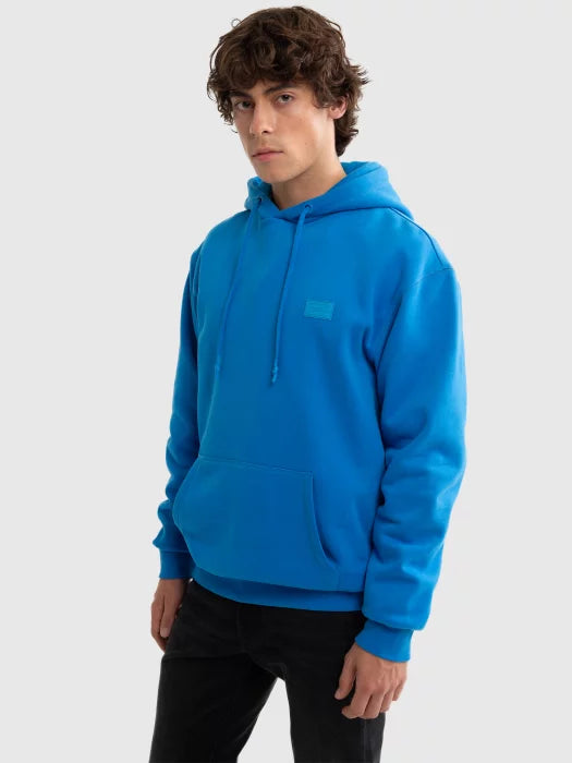 Relaxed Fit Pullover Hoodie with Kangaroo Pocket | Blue