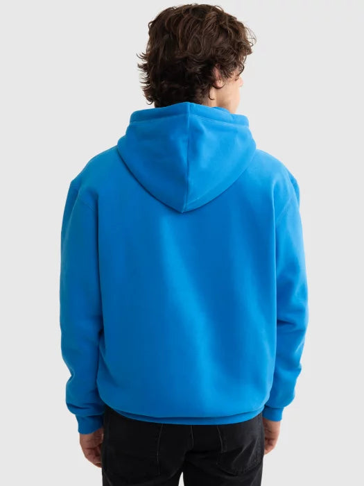 Relaxed Fit Pullover Hoodie with Kangaroo Pocket | Blue