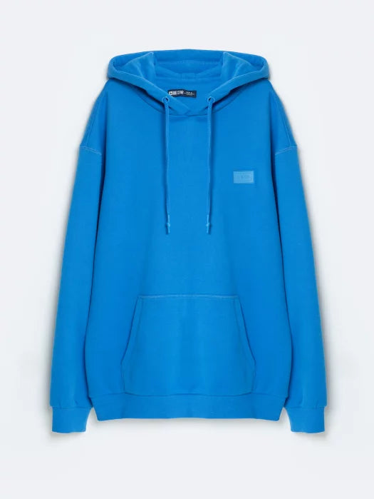 Relaxed Fit Pullover Hoodie with Kangaroo Pocket | Blue