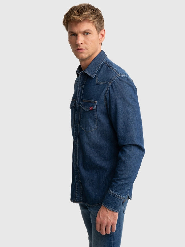 Classic Denim Shirt | Midnight Blue
