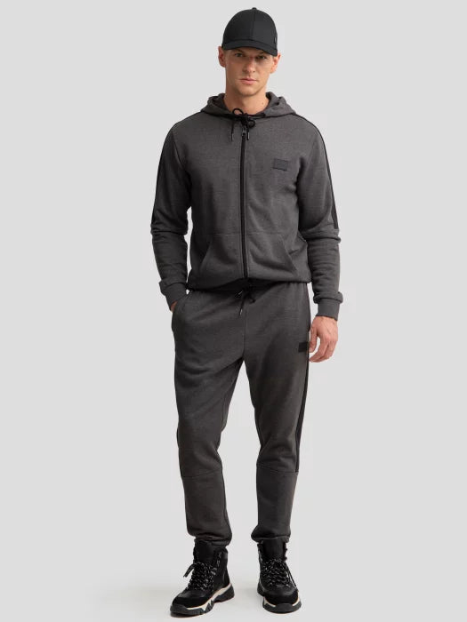 Joggers with Black Stripes | Dark Grey