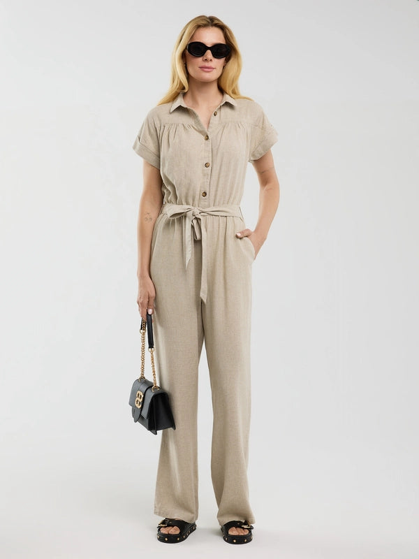 Linen Jumpsuit | Beige