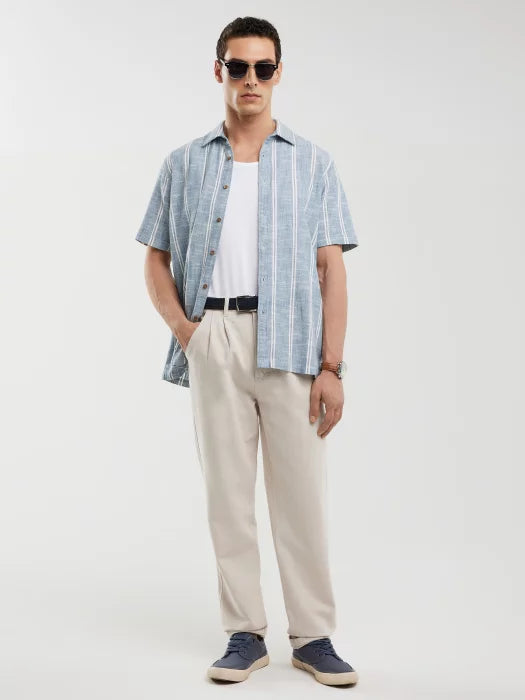 Shirt with stripes | Blue