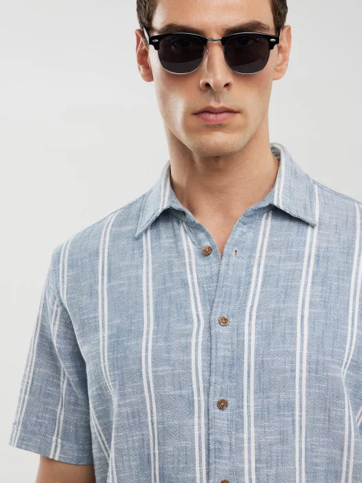 Shirt with stripes | Blue