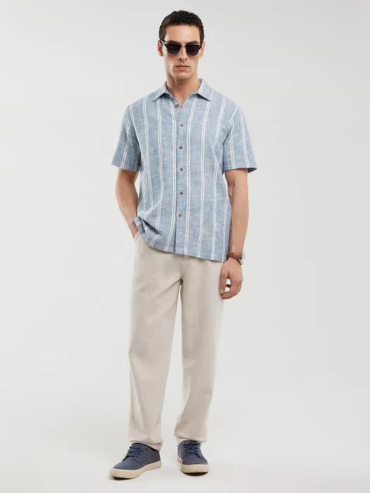 Shirt with stripes | Blue