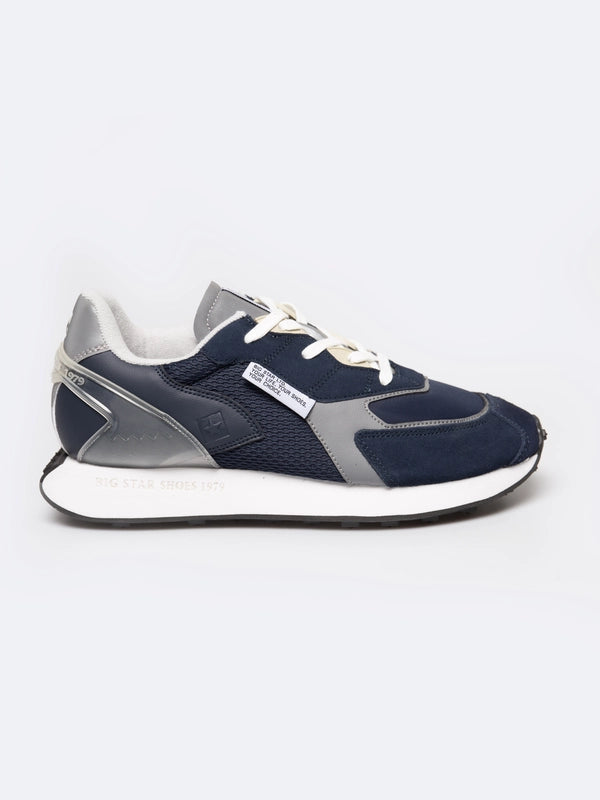 Leather Sneakers | Navy Blue