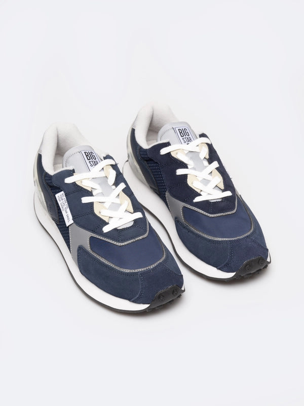 Leather Sneakers | Navy Blue