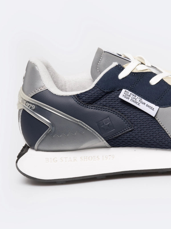 Leather Sneakers | Navy Blue