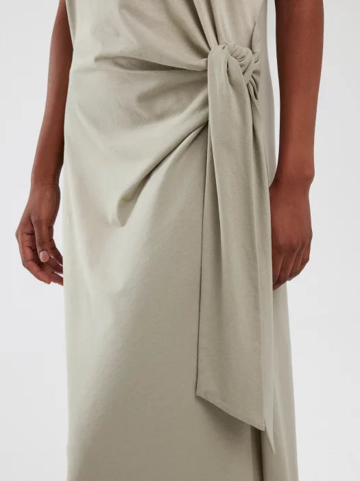 Maxi Dress with Decorative Lacing | Khaki