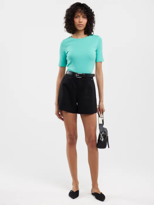 Short Cotton with motif | Khaki