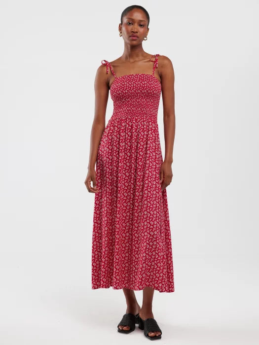 Floral Midi Dress | Red