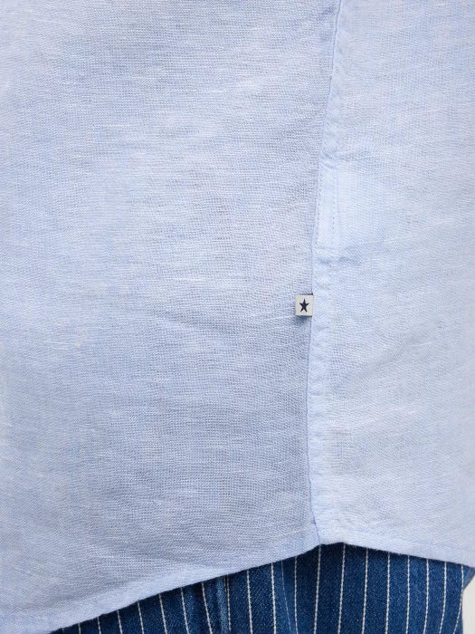 Linen shirt with short sleeves | Blue