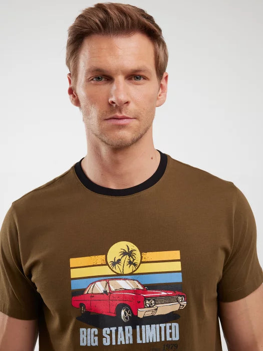 T-Shirt With Print | Khaki