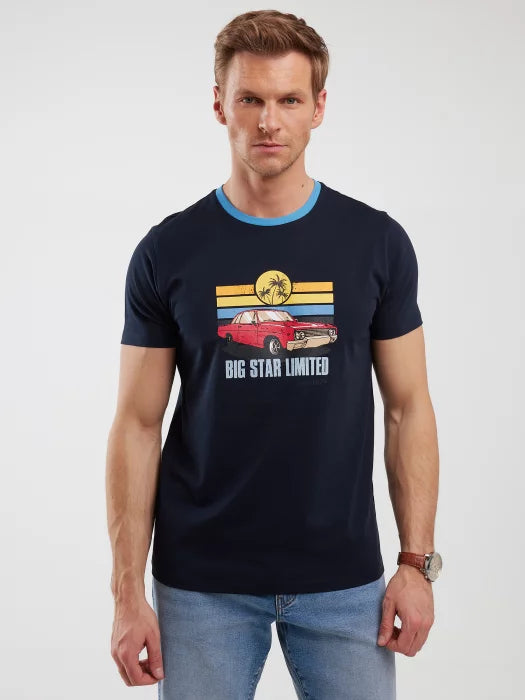 T-Shirt With Print | Navy Blue
