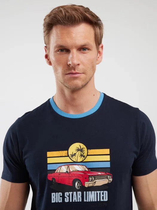 T-Shirt With Print | Navy Blue