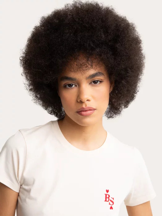 T-Shirt with embroidery | Cream