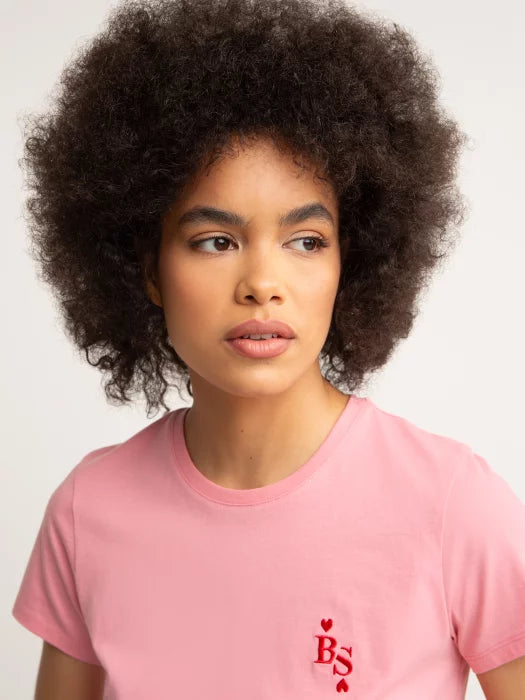 T-Shirt with embroidery | Pink