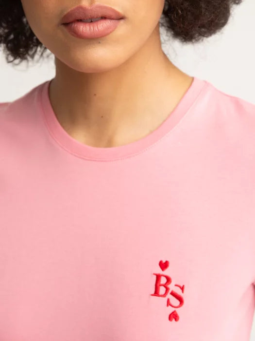 T-Shirt with embroidery | Pink