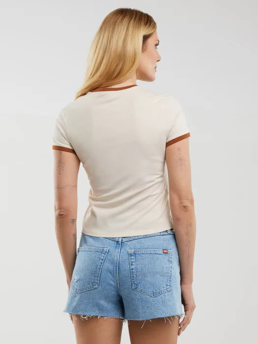 T-shirt with contrasting trim | Beige