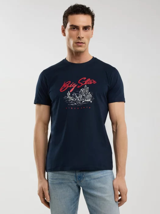 Printed T-Shirt | Navy Blue