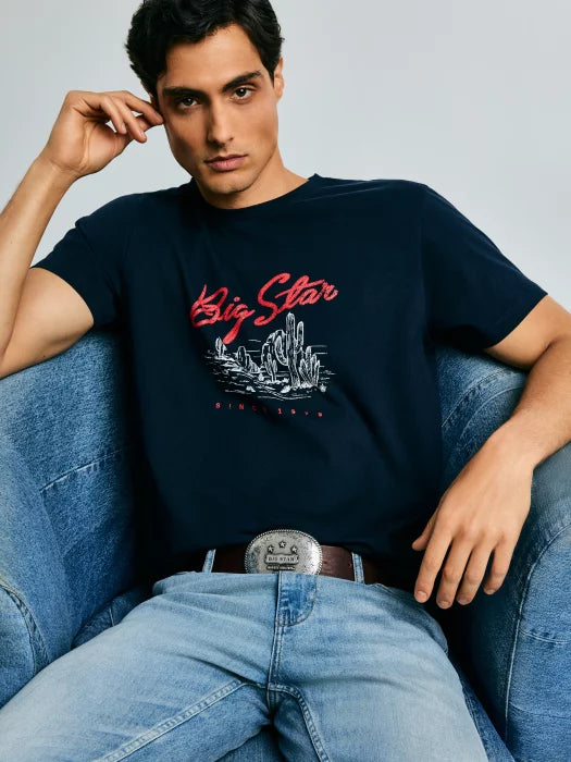 Printed T-Shirt | Navy Blue