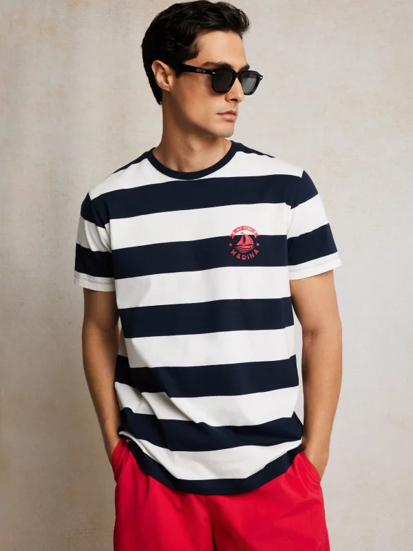 Striped T-Shirt | Navy Blue