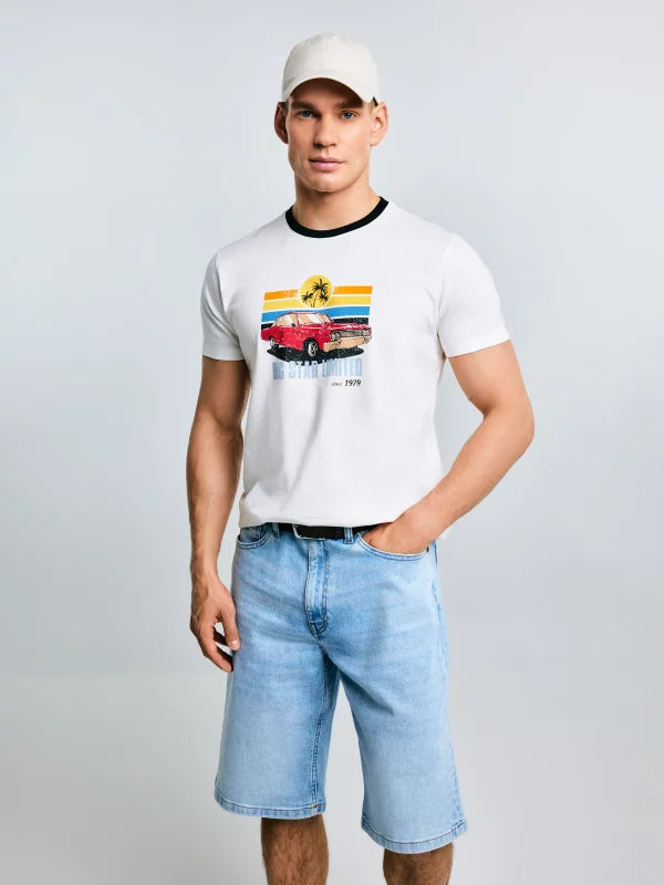 T-Shirt With Print | White