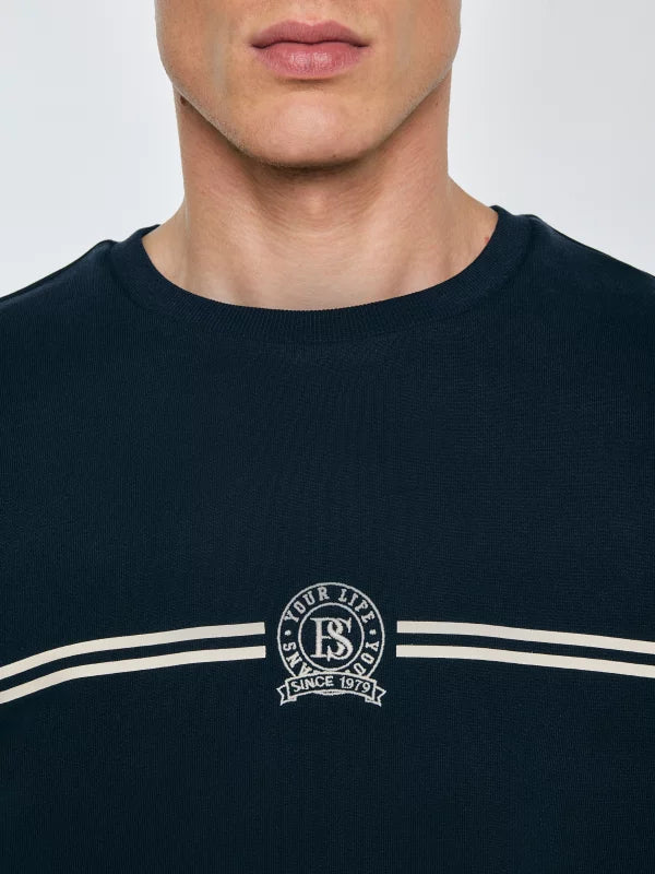 Sweatshirt with Embroidery | Navy Blue