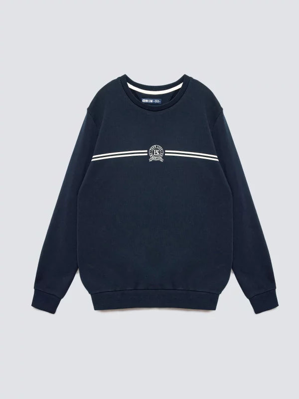 Sweatshirt with Embroidery | Navy Blue